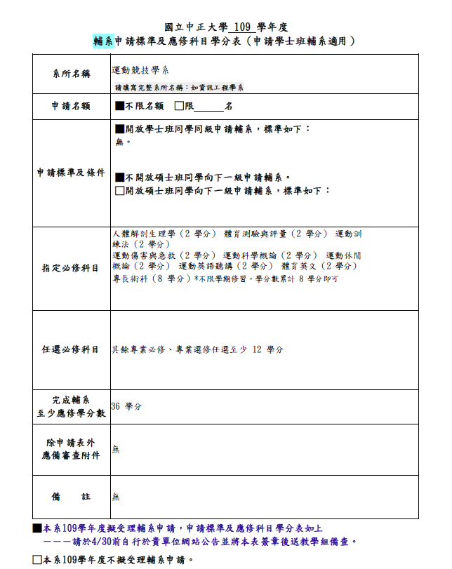 輔系109